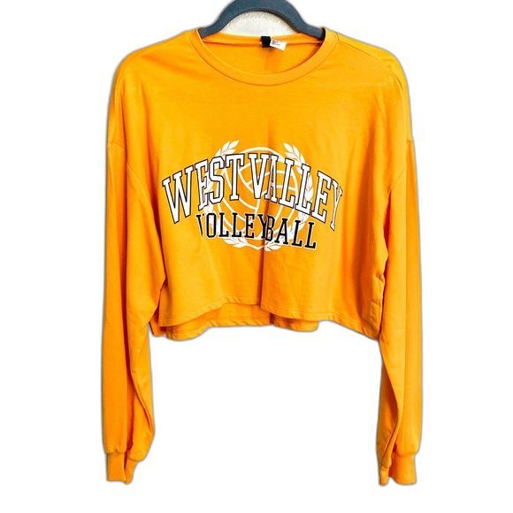 H and M  orange top  WEST VALLEY VOLLEYBALL  crop top size M volleyball - Picture 1 of 9